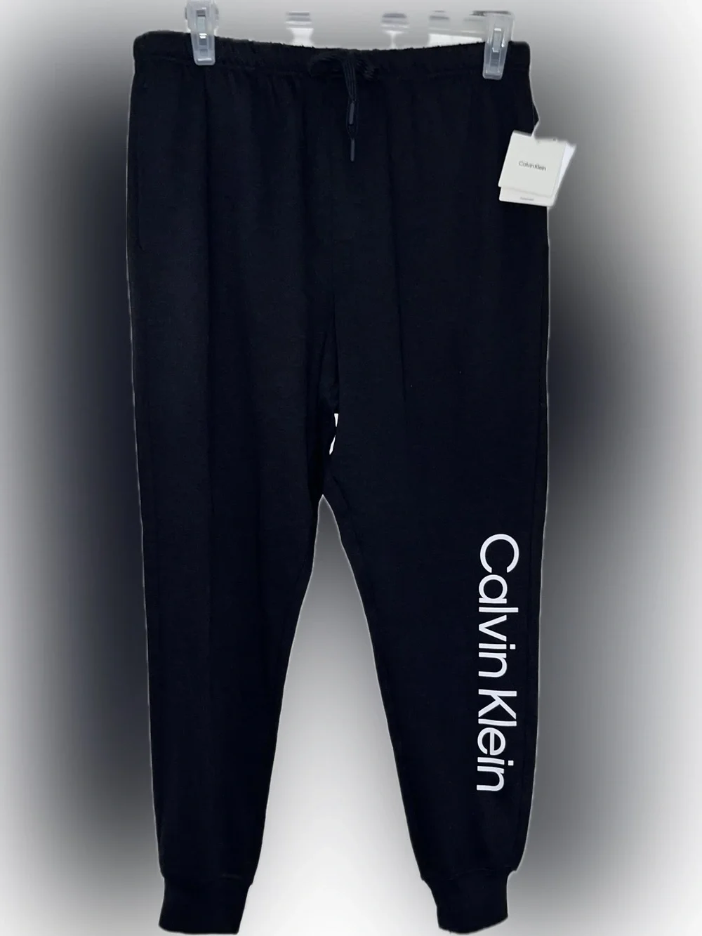 Calvin Klein nwt men’s Black sweats joggers with White Side Logo brand new nwt